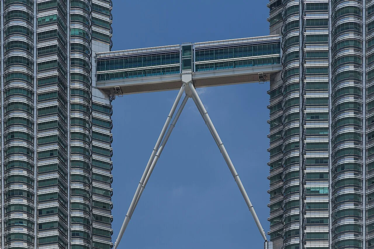 Petronas Towers rising above Kuala Lumpur
