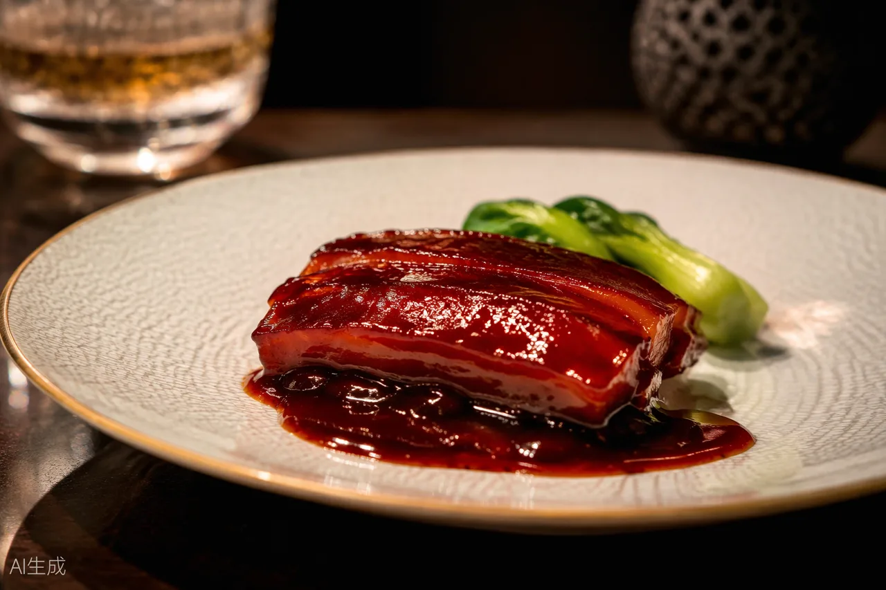 Chinese dish in the style of A. Wong, London (AI-generated illustration)