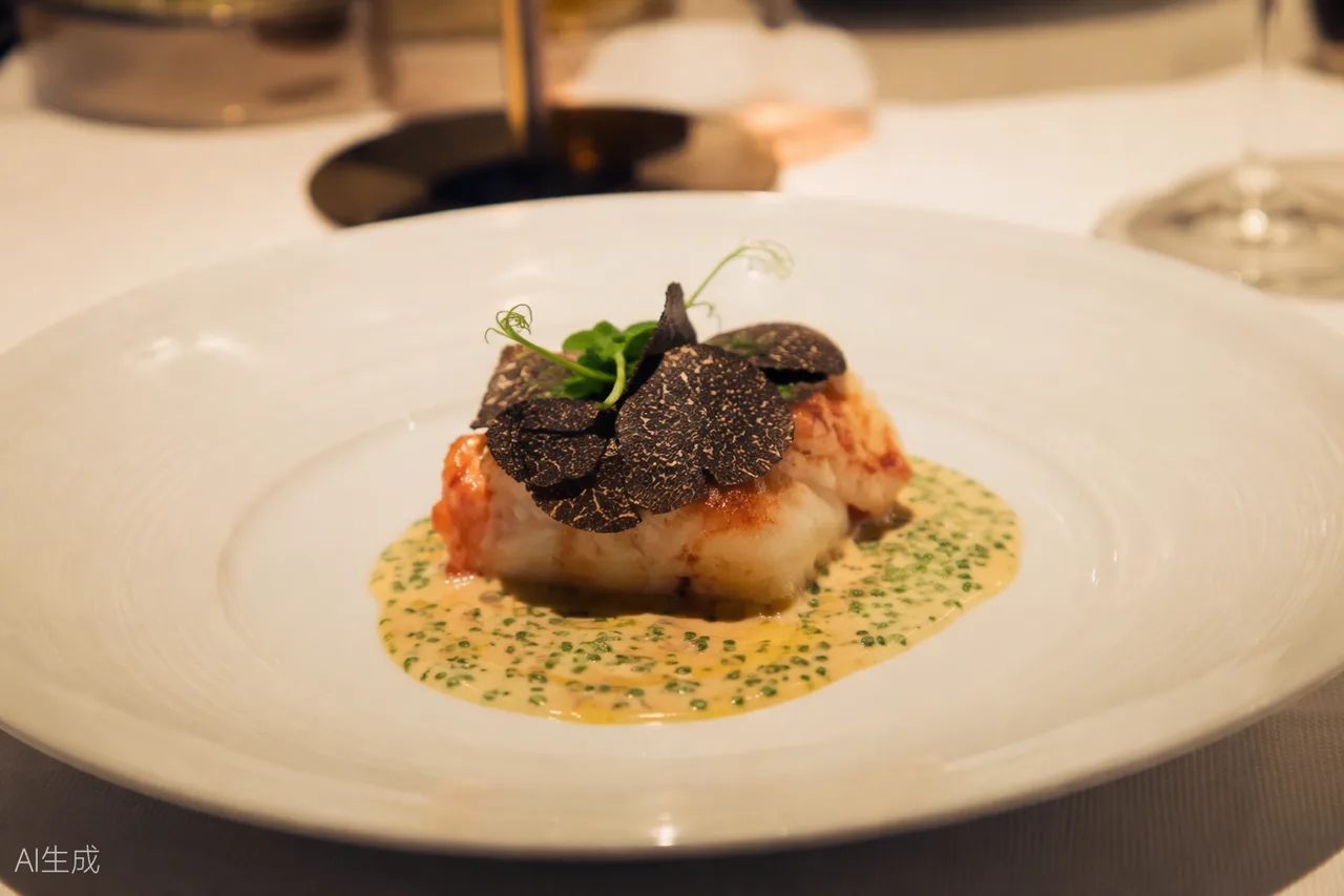 French dish in the style of Brooklands by Claude Bosi, London (AI-generated illustration)