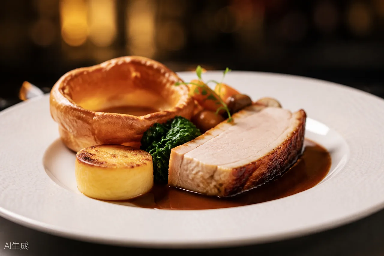 British dish in the style of Core by Clare Smyth, London (AI-generated illustration)