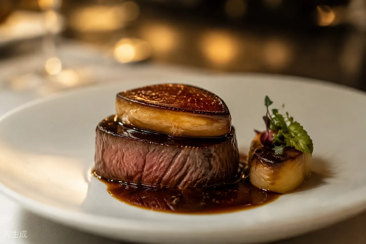 French dish in the style of Épicure, Paris (AI-generated illustration)