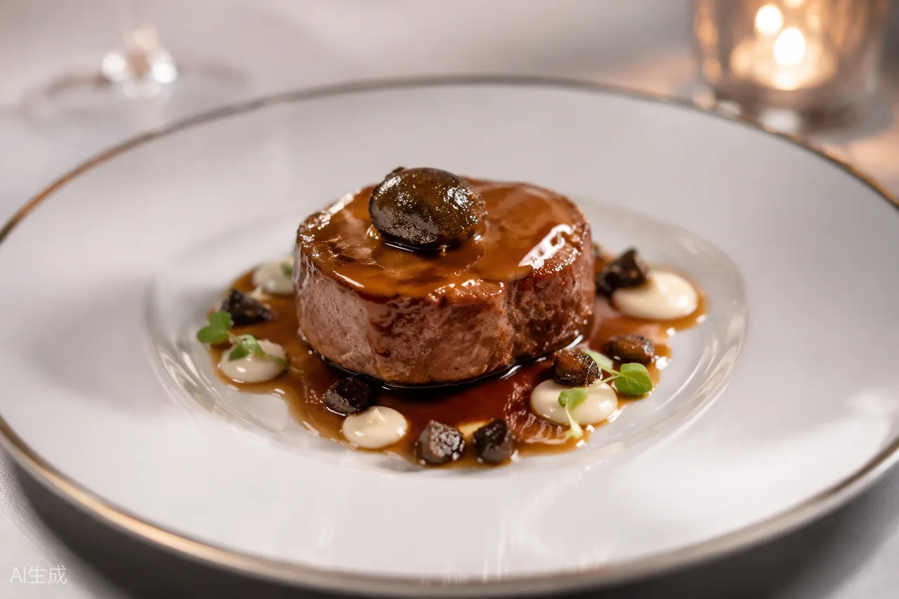 French dish in the style of Kei, Paris (AI-generated illustration)