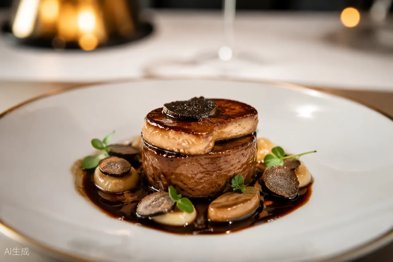 French dish in the style of Le Petit Marché, Paris (AI-generated illustration)
