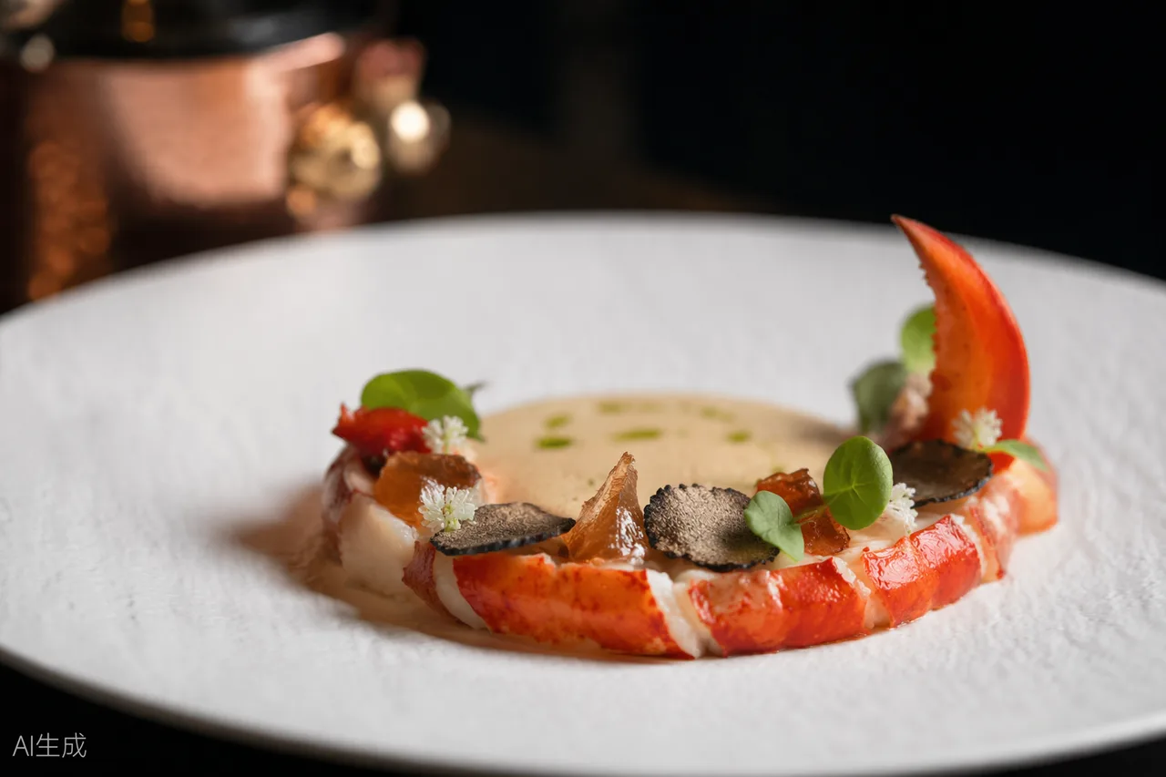 French dish in the style of Les Amis, Singapore (AI-generated illustration)