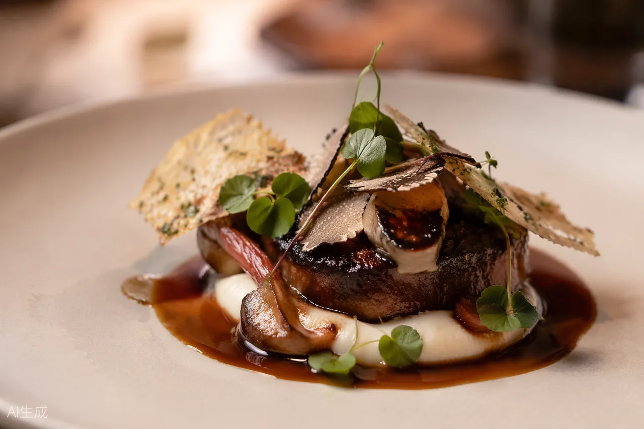 Contemporary American dish in the style of Oriole, Chicago (AI-generated illustration)