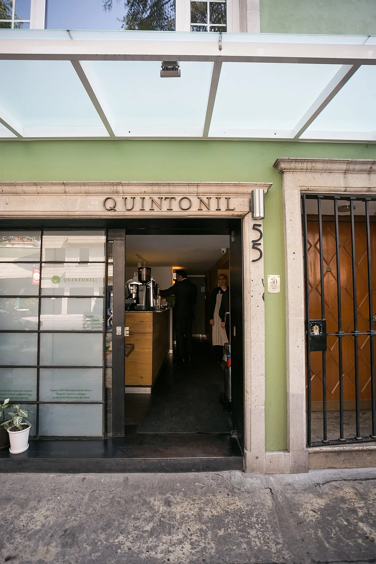 Exterior of Quintonil restaurant, Mexico City
