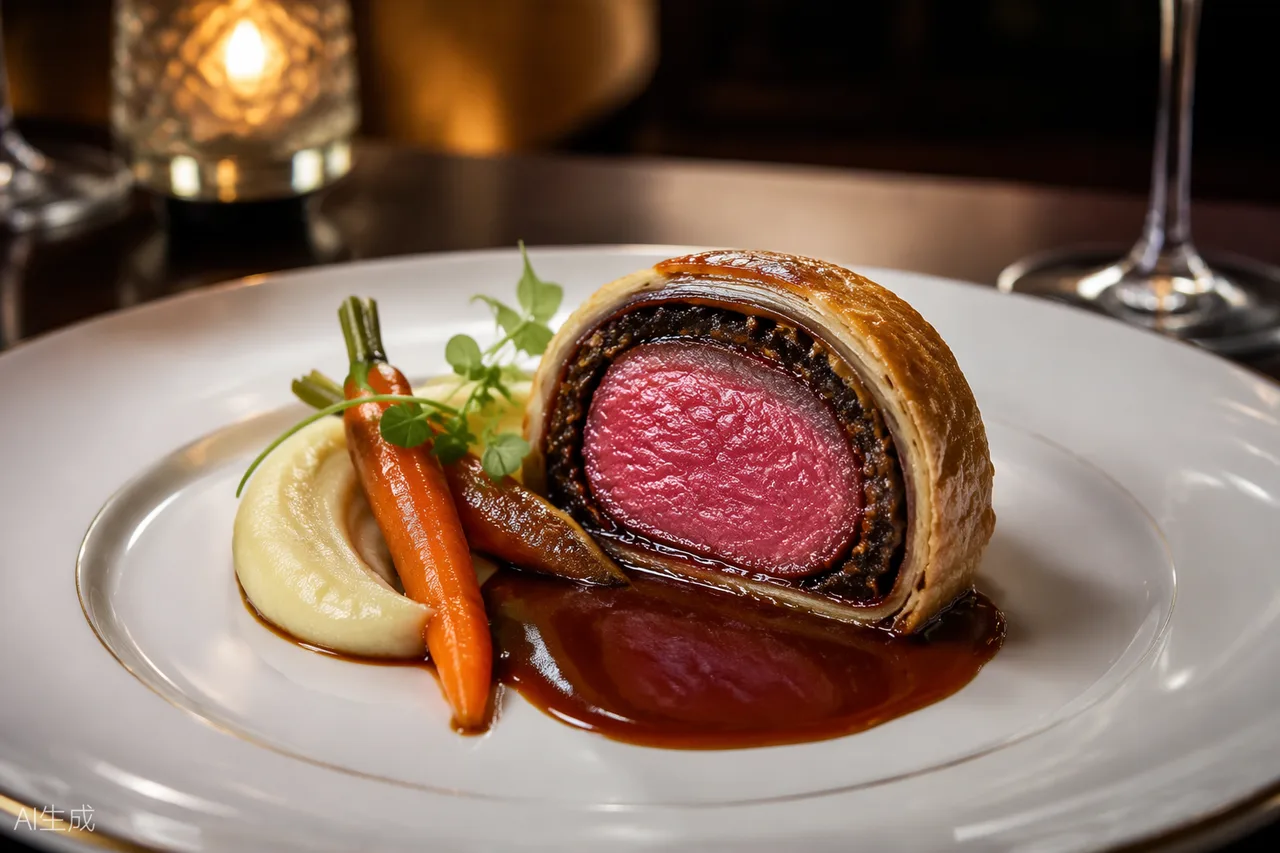 French dish in the style of Restaurant Guy Savoy, Paris (AI-generated illustration)