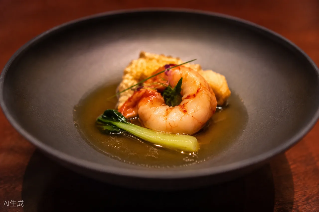 Chinese dish in the style of Sazenka, Tokyo (AI-generated illustration)