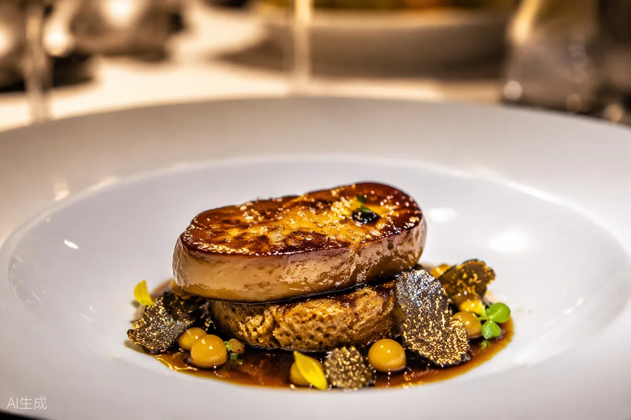Modern French dish in the style of Septime, Paris (AI-generated illustration)