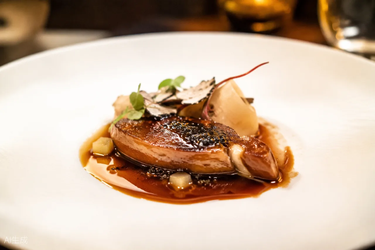 French dish in the style of SÉZANNE, Tokyo (AI-generated illustration)