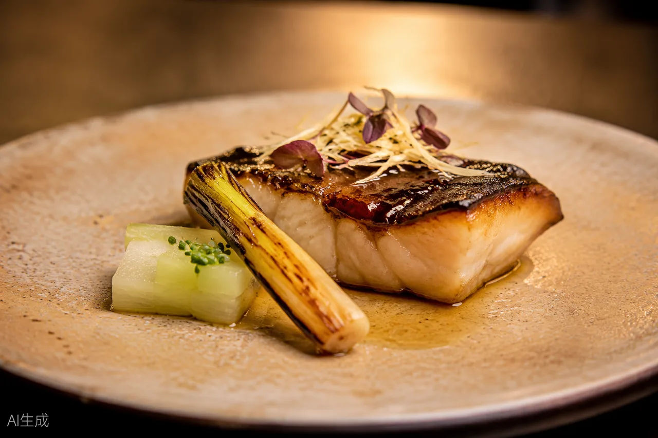Asian-inspired dish in the style of Restaurant Tim Raue, Berlin (AI-generated illustration)