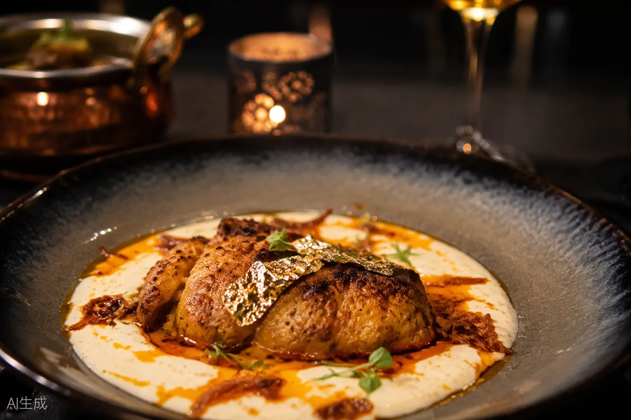 Mughlai dish in the style of Tipu Sultan, Birmingham (AI-generated illustration)