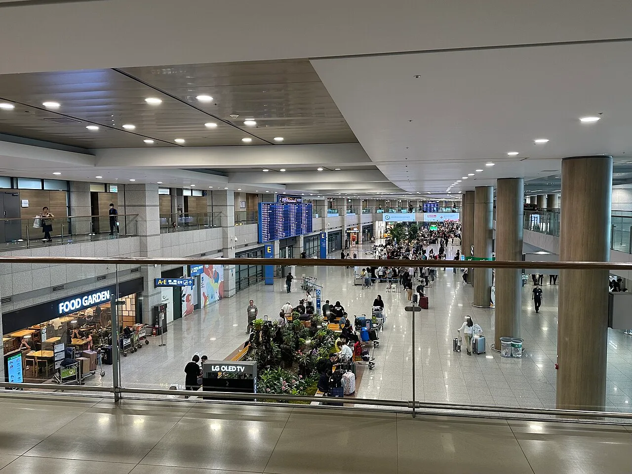 Terminal 1 arrivals hall at Incheon International Airport, Seoul.