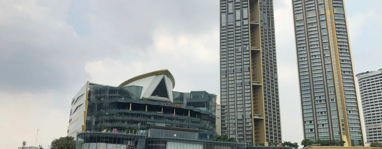 Approaching ICONSIAM along the Chao Phraya River in Bangkok
