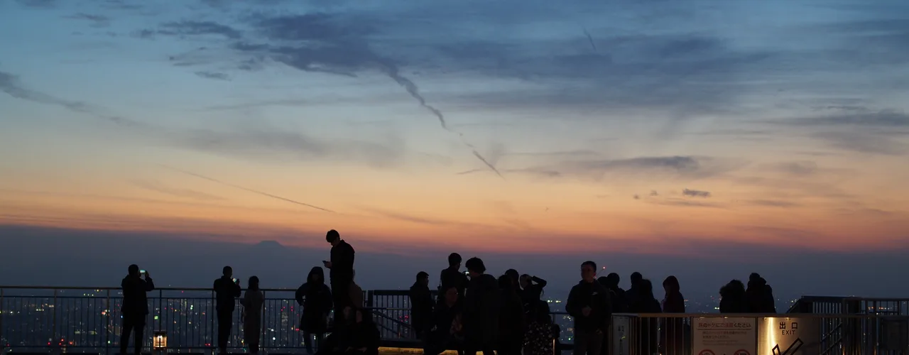 Roppongi Hills Mori Tower sky deck overlooking Tokyo at dusk