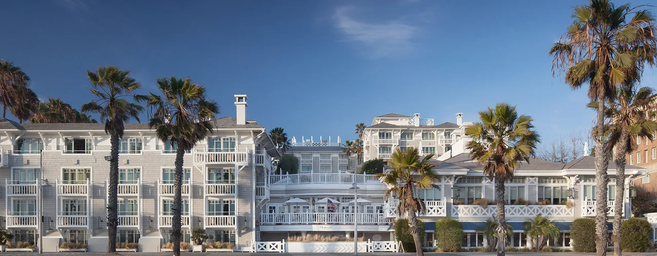 Santa Monica beachfront hotel buildings facing the Pacific