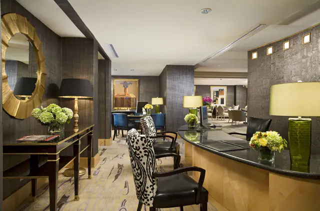 Suite interior with mirrored dressing area at Hotel Mulia Senayan, Jakarta