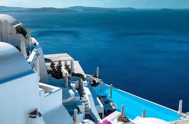 Katikies Santorini, Santorini — exterior and approach