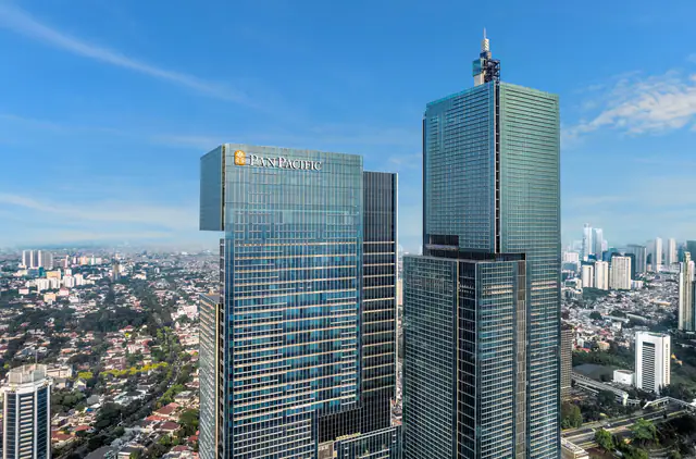 Thamrin Nine towers housing Pan Pacific Jakarta above the city skyline