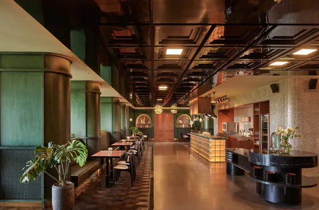 Lobby cafe and greenery at The Gaia Hotel Bandung