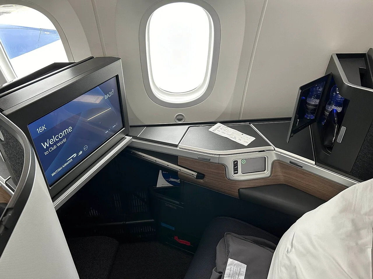British Airways Club Suite business class — a typical Avios companion voucher redemption in Club World.